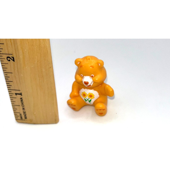 Vintage Orange Friendship Bear Care Bea Yellow Flowers Cake Topper Cupcake Top - Picture 7 of 7